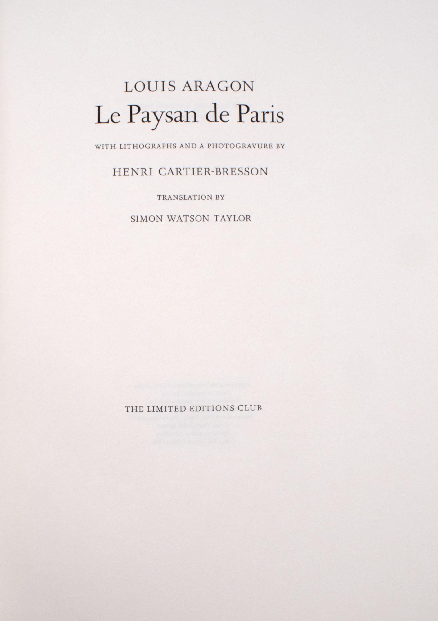 Édition Originale Louis Aragon "Le Paysan De Paris" - Sur Pur Fil, Reliure Signée - Très Bel état